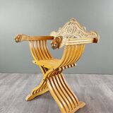 Pair of Renaissance-style folding armchairs, early 20th century