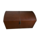Ancient wooden and faux leather trunk