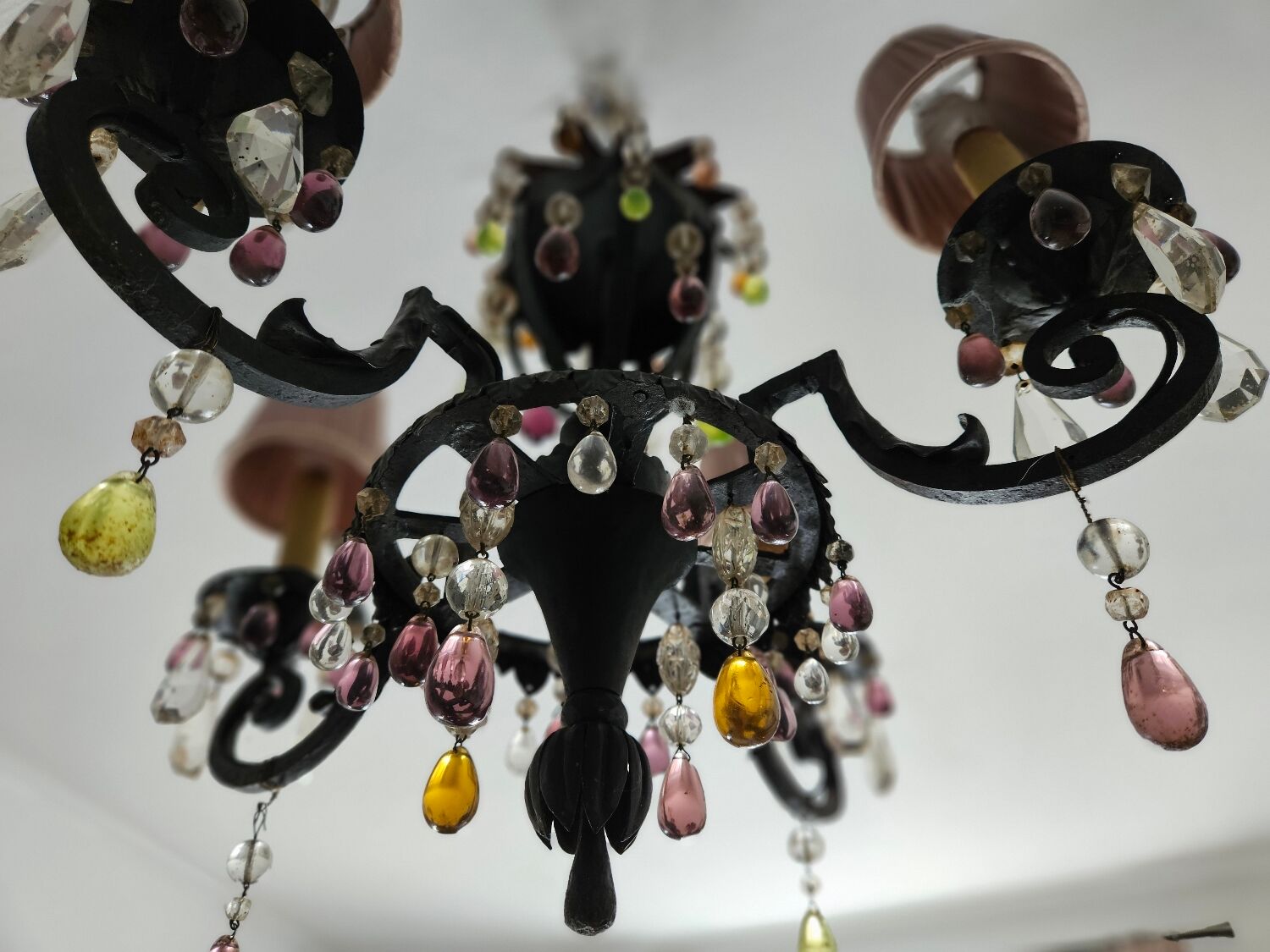 Colorful crystal chandelier