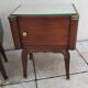 Vintage bedside table with a mirrored top, Art Deco style.