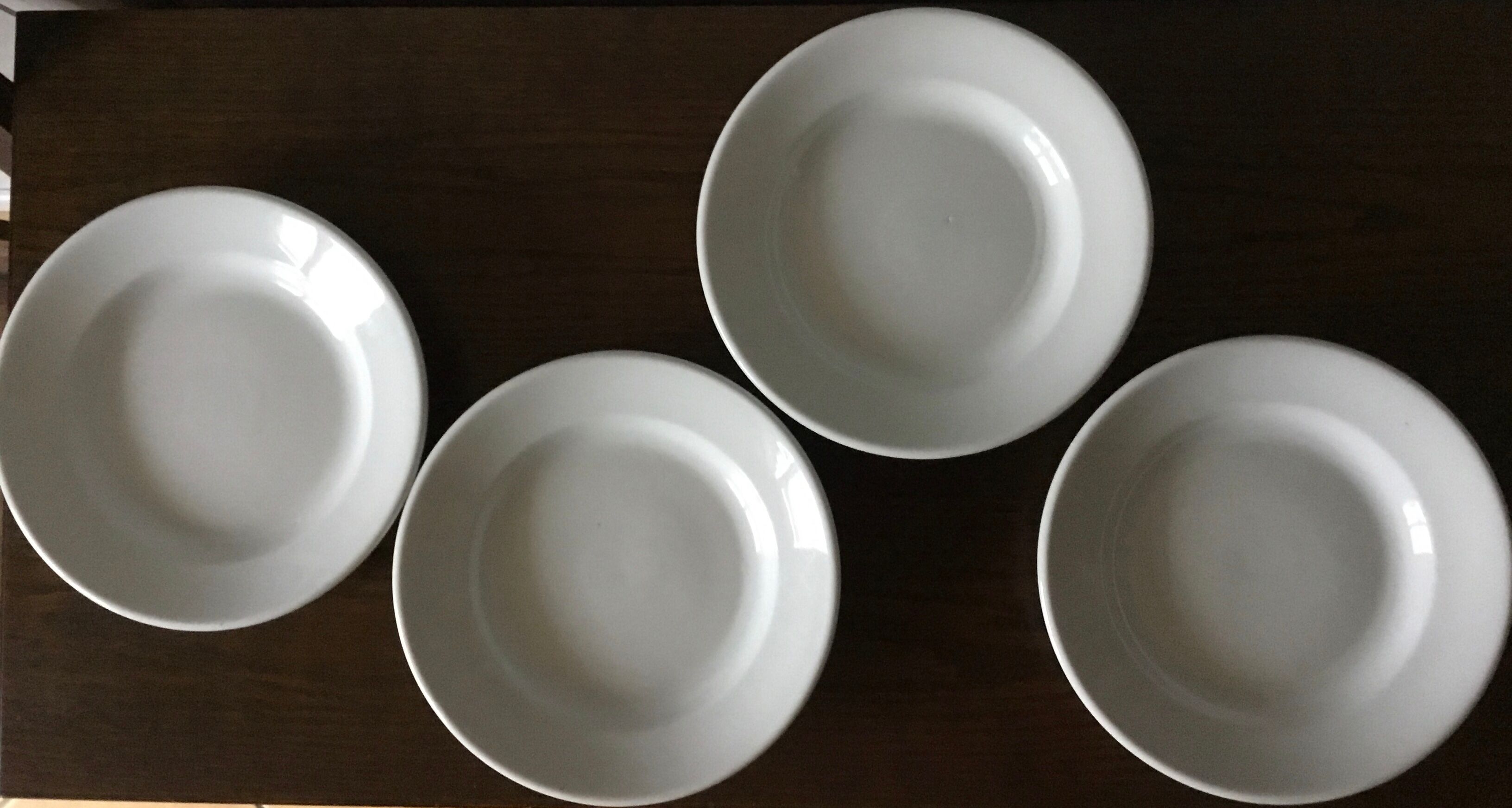 White porcelain plates Limoges Chauvigny