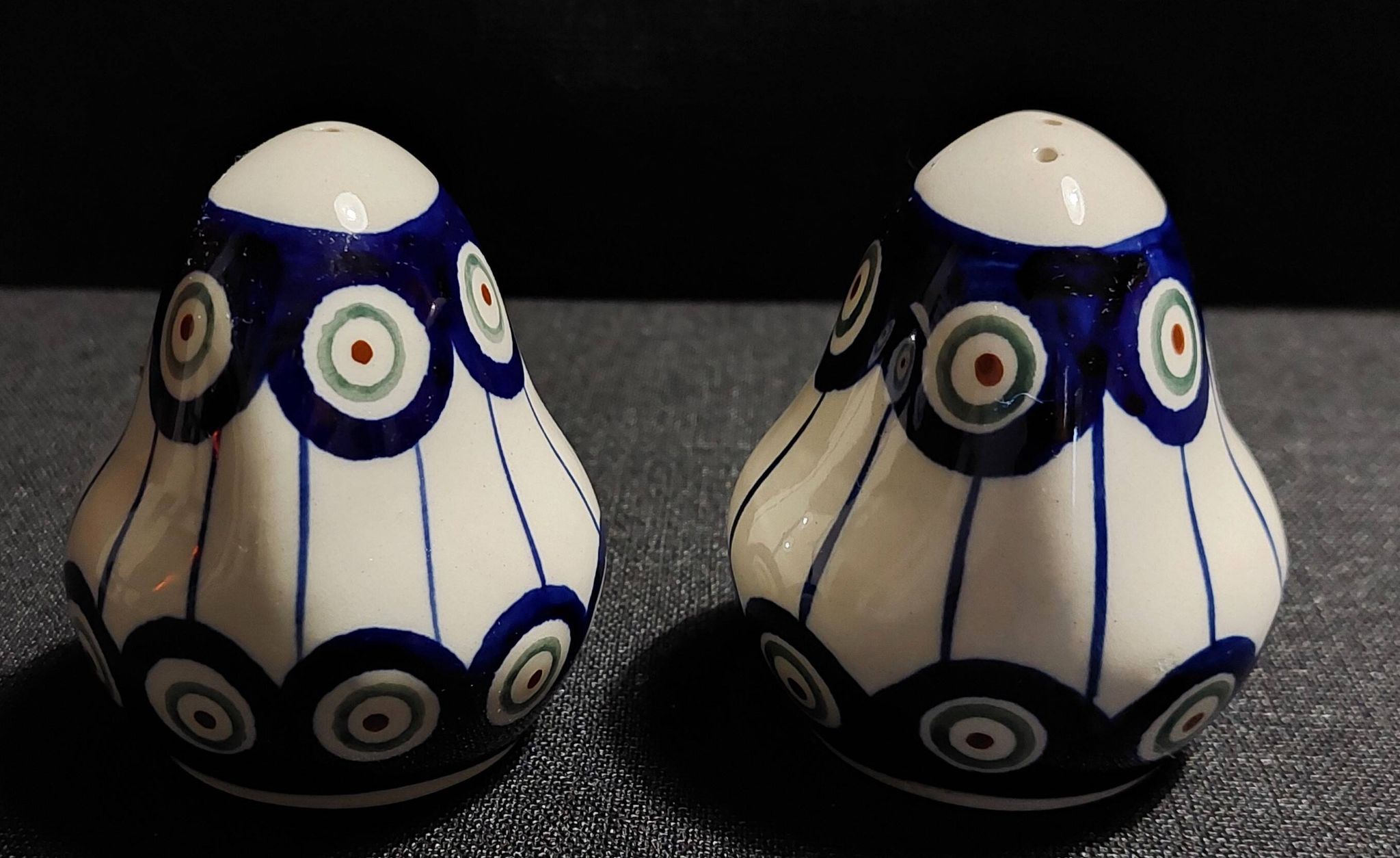 Pair of vintage ceramic salt and pepper shakers