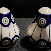 Pair of vintage ceramic salt and pepper shakers