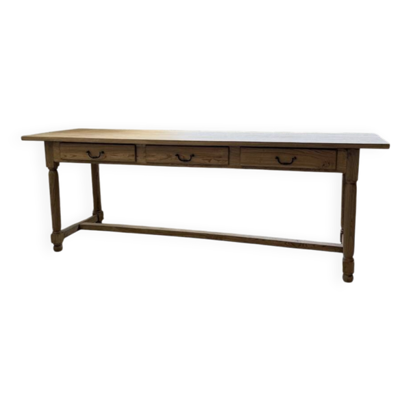 Table de drapier console 1950 chêne 2m