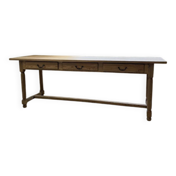 1950s oak draper's console table 2m