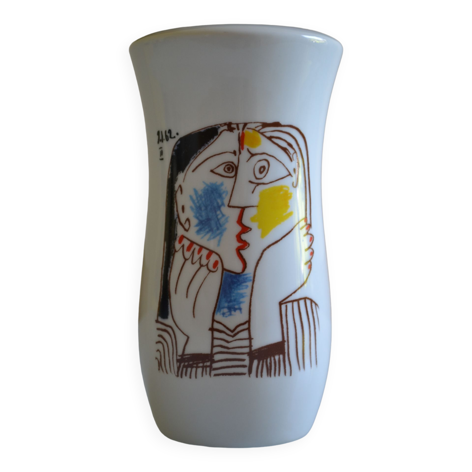 Ceramic vase after picasso " head leaning on the hands " 1962