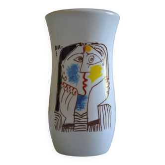 Vase ceramique d'apres picasso " tete appuyee sur les mains " 1962