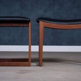 Vintage Teak Stools, Denmark, 1960s, Set of 2