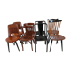Suite de 8 chaises de bistrot dépareillées Baumann mondor ,tolix  vintage années 1960