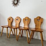 Lot 4 old farm chairs 60 vintage years