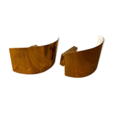 Paire d'appliques en laiton doré et  vernis de la société SCE circa 1980