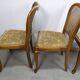Set of 4 wooden chairs cannage and seat spring