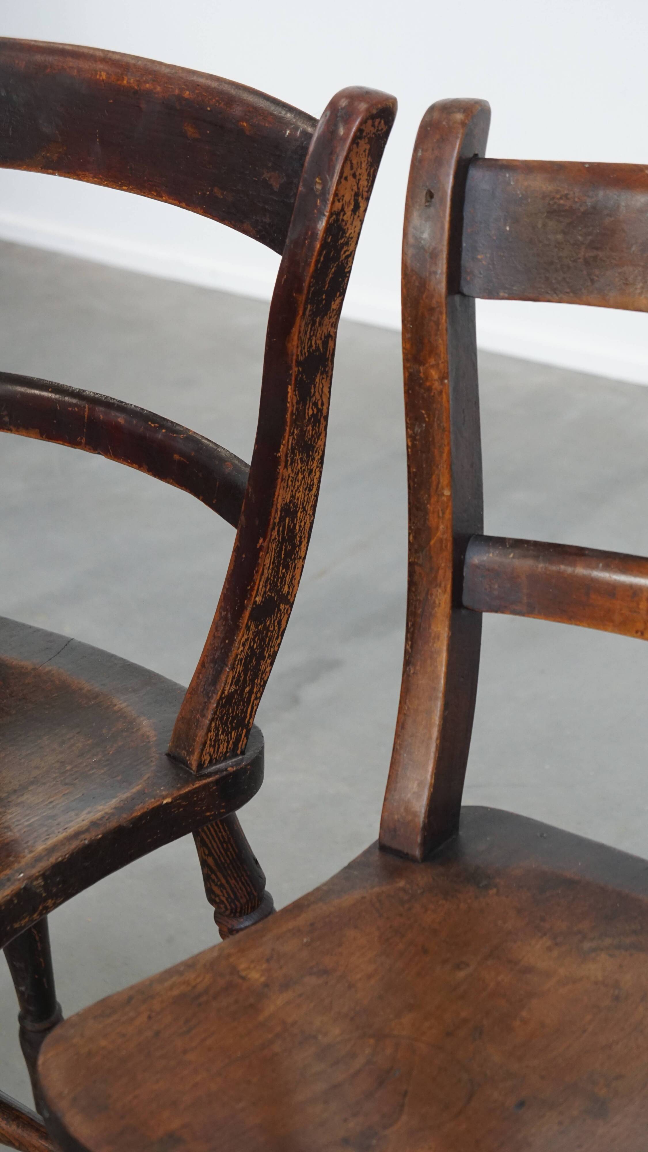 Set of 4 Antique English Oxford Dining/Kitchen Chairs