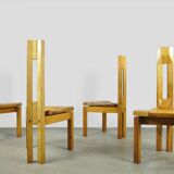 LAUKAAN PUU / brutalist pine dining table chairs “Rantasipi” / Finland 70s