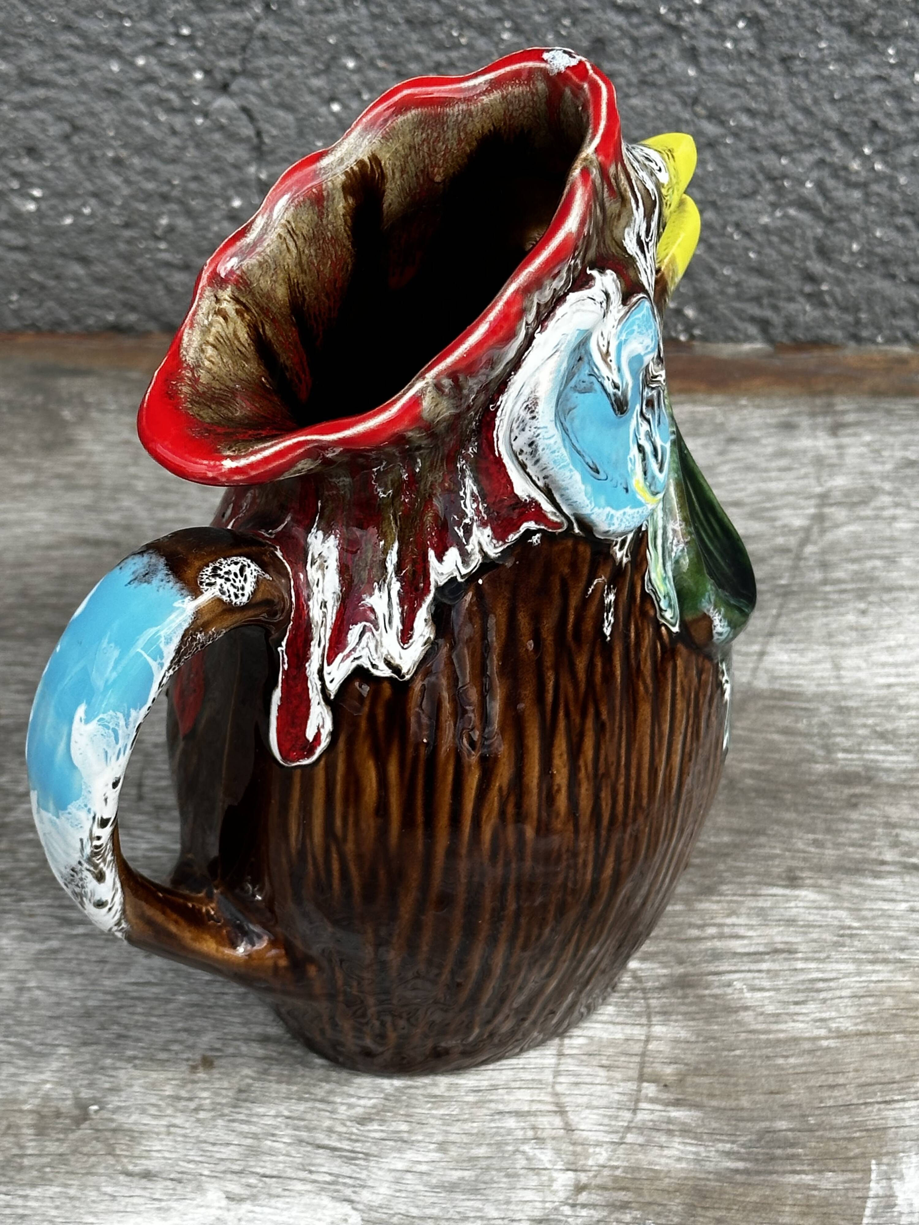 Vallauris Ceramic Rooster Pitcher - 1970s - H 20 cm