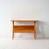 Vintage Scandinavian table with birch display shelf