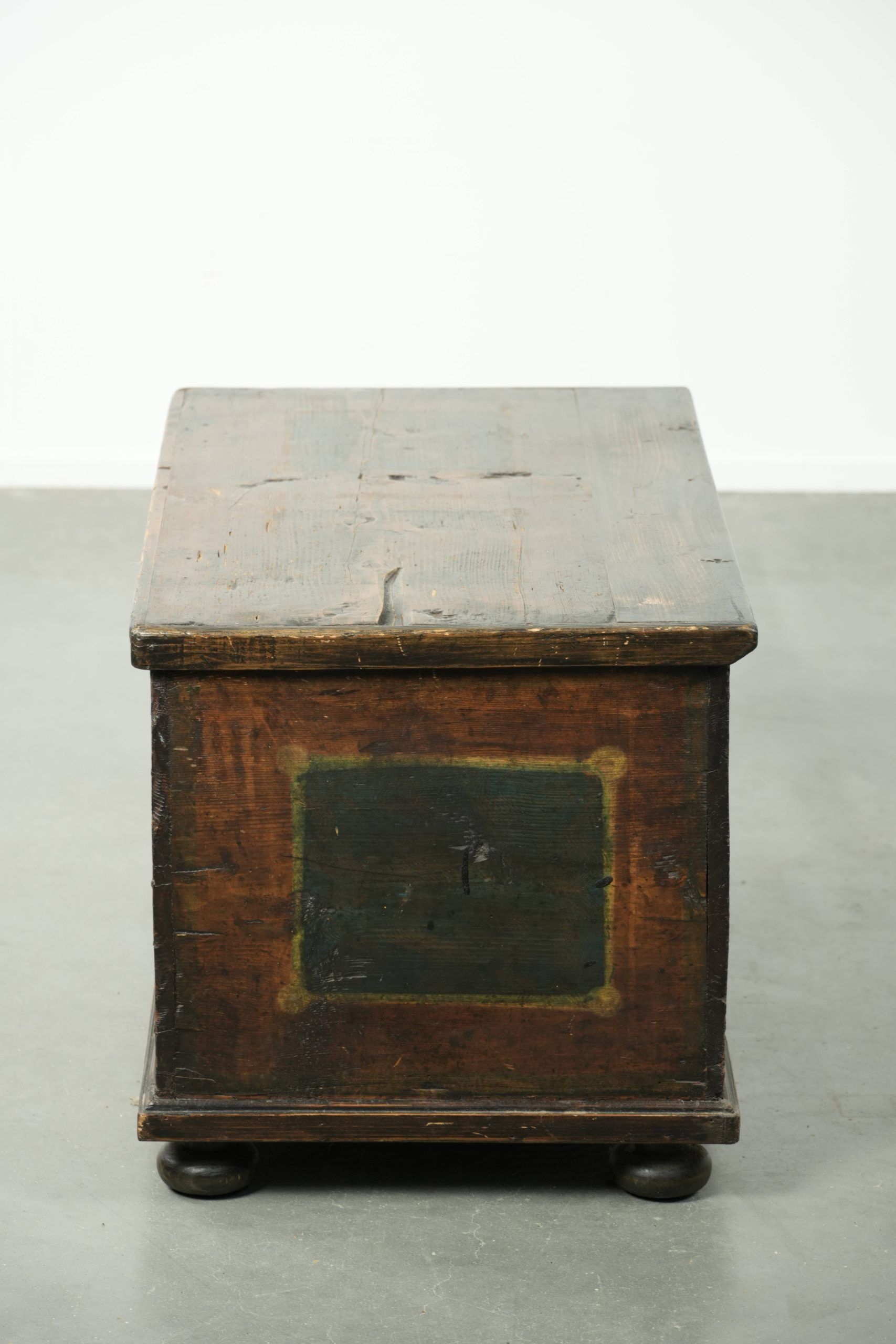 Decorative hand-painted antique Austrian bridal chest with character