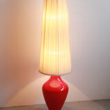 1950s floor lamp in red glass