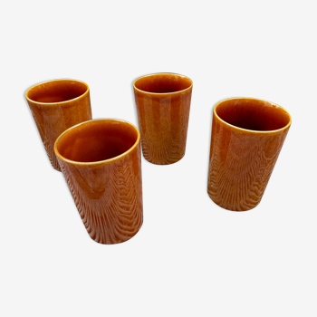 Set of 4 faience-Made cups in Hungaria