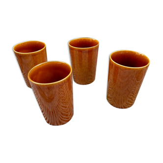 Set of 4 faience-Made cups in Hungaria