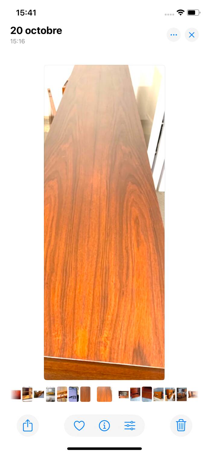 Enfilade scandinave vintage en teck sans pieds