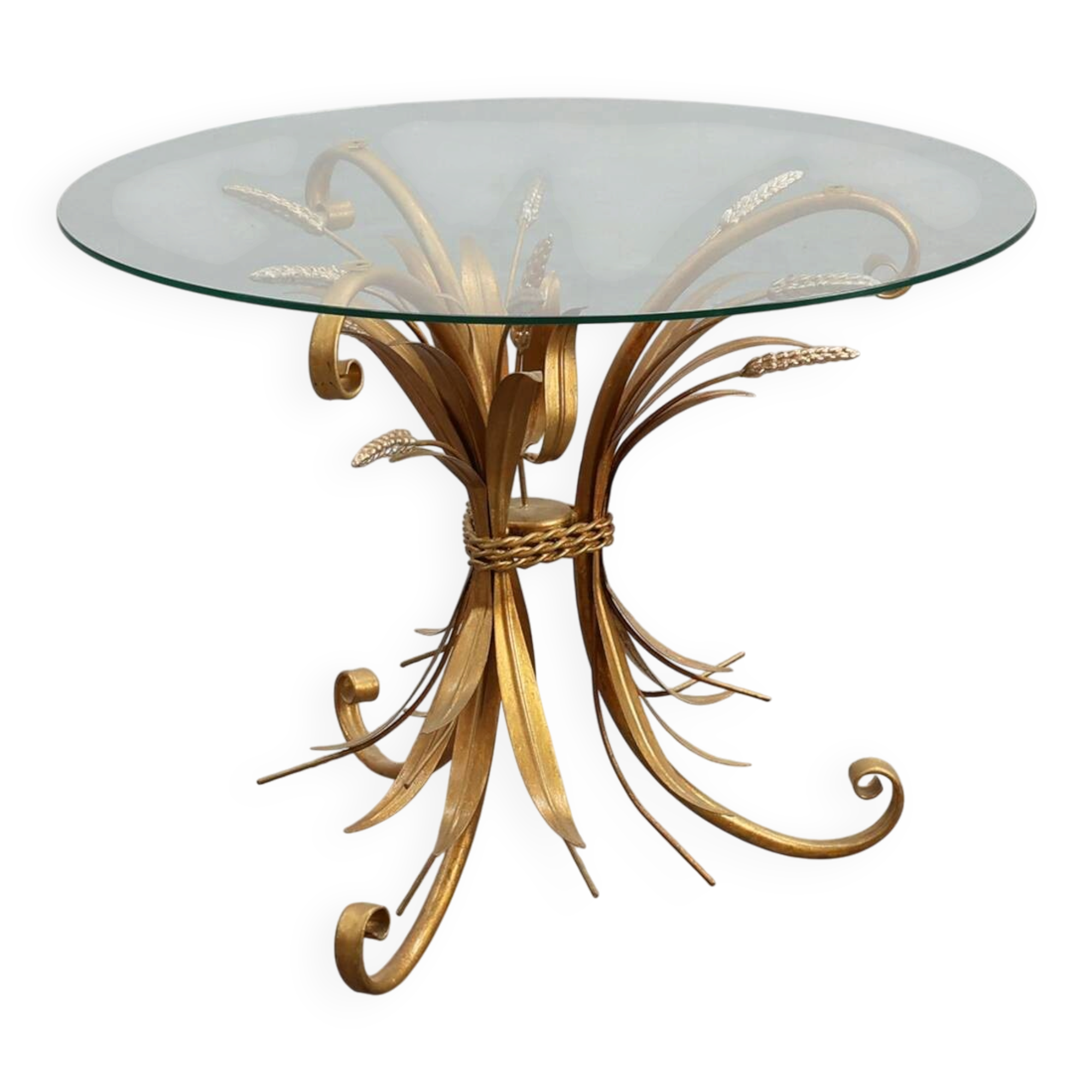 Table basse "Gerbe de blé" de style Coco Chanel, France 1960