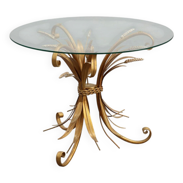 Table basse ''Gerbe de blé'' de style Coco Chanel, France 1960