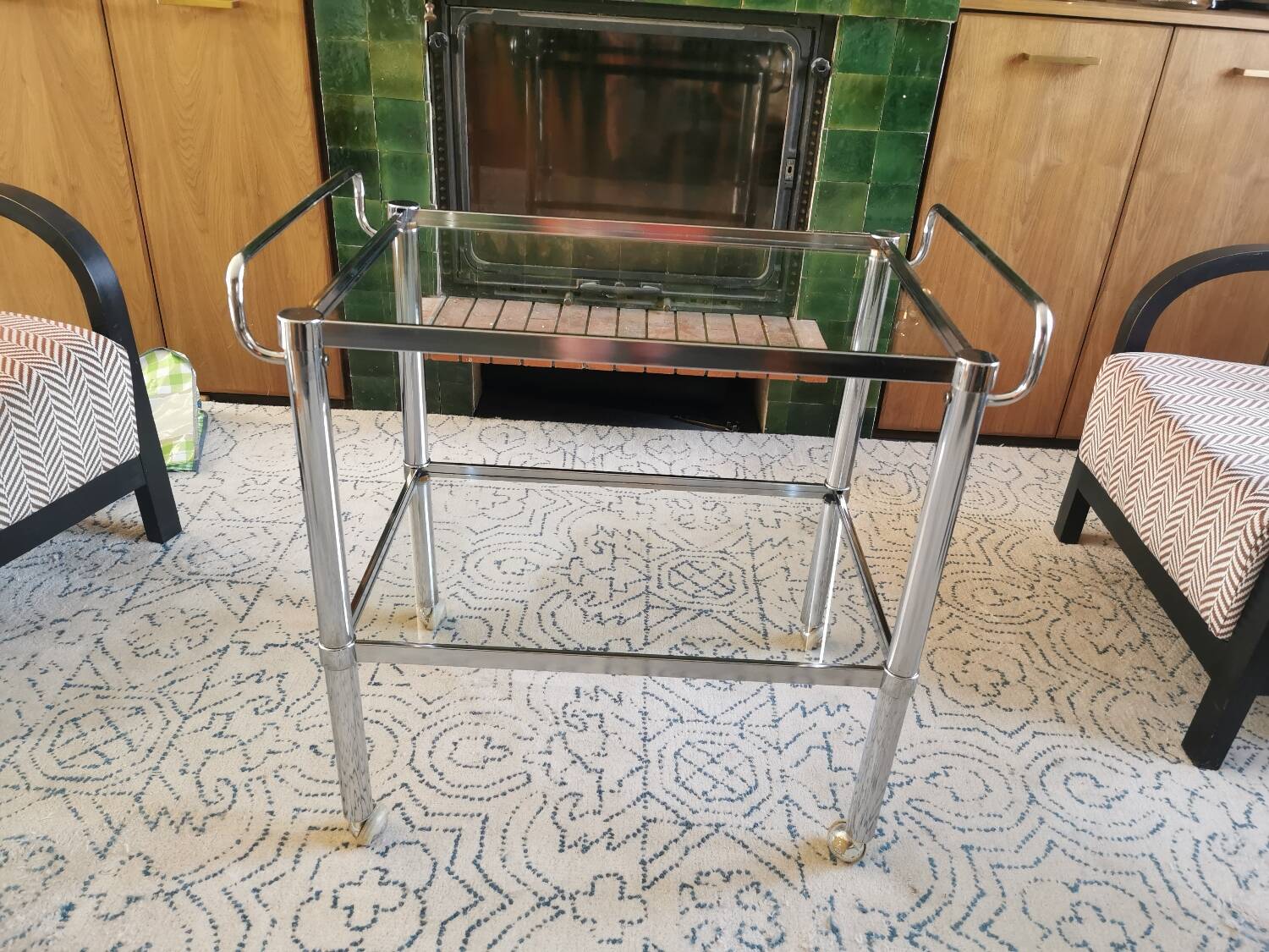 Convertible vintage rolling serving cart