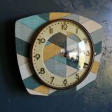 Clock formica vintage asymmetrical silent wall clock "Diamonds"