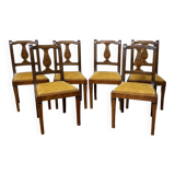 Set of 6 inlaid chairs – Biedermeier / Restoration style