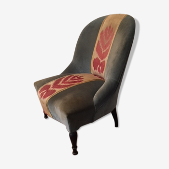 Velvet vintage armchair