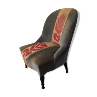 Velvet vintage armchair