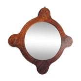Wooden mirror with vintage rosettes