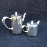 A pair of vintage silver-plated teapot and coffee pot