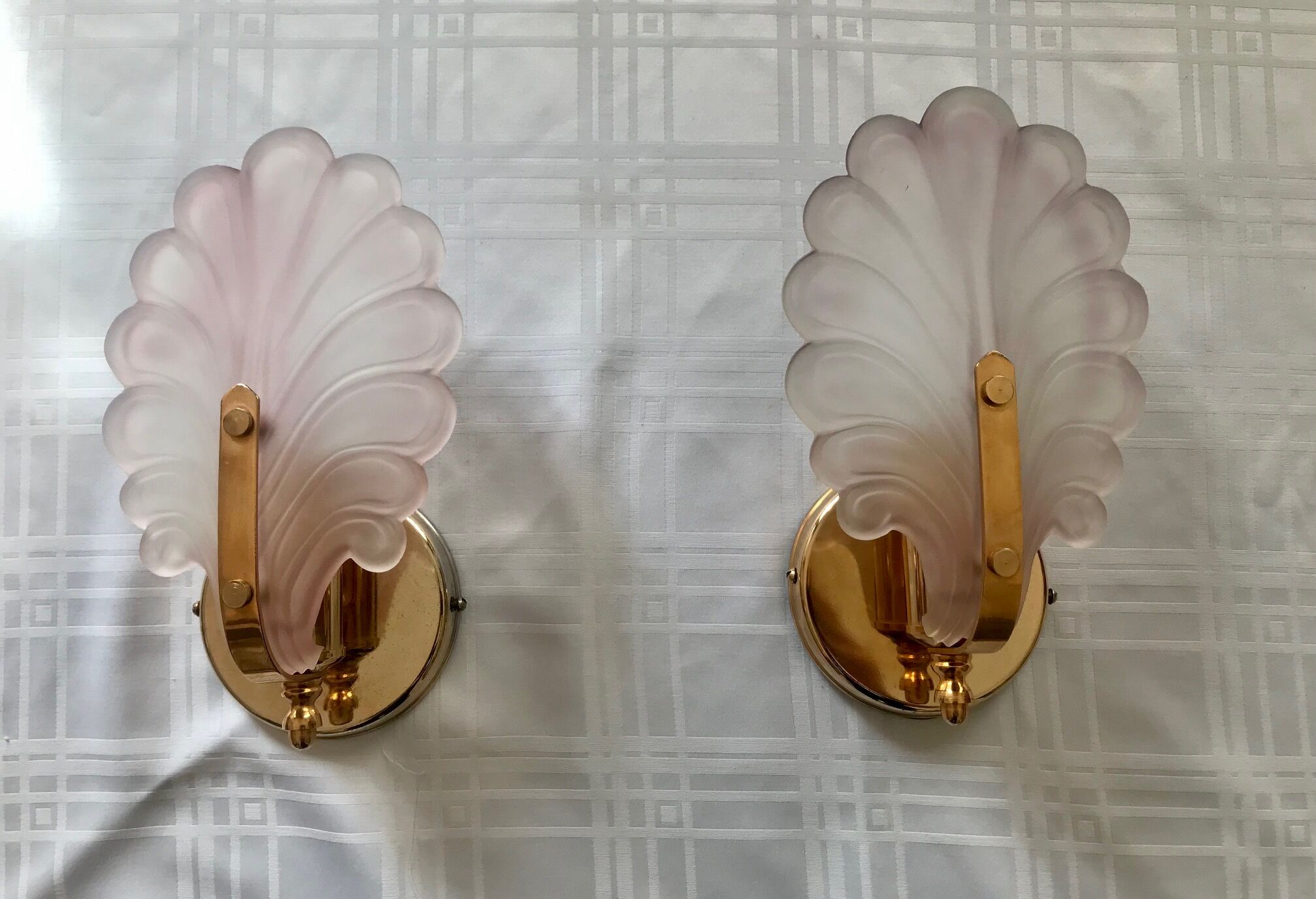Pair of wall lamps glass sheet