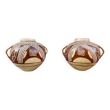 Pair of 2-handled ball vases by Hélène Moisand circa 1950