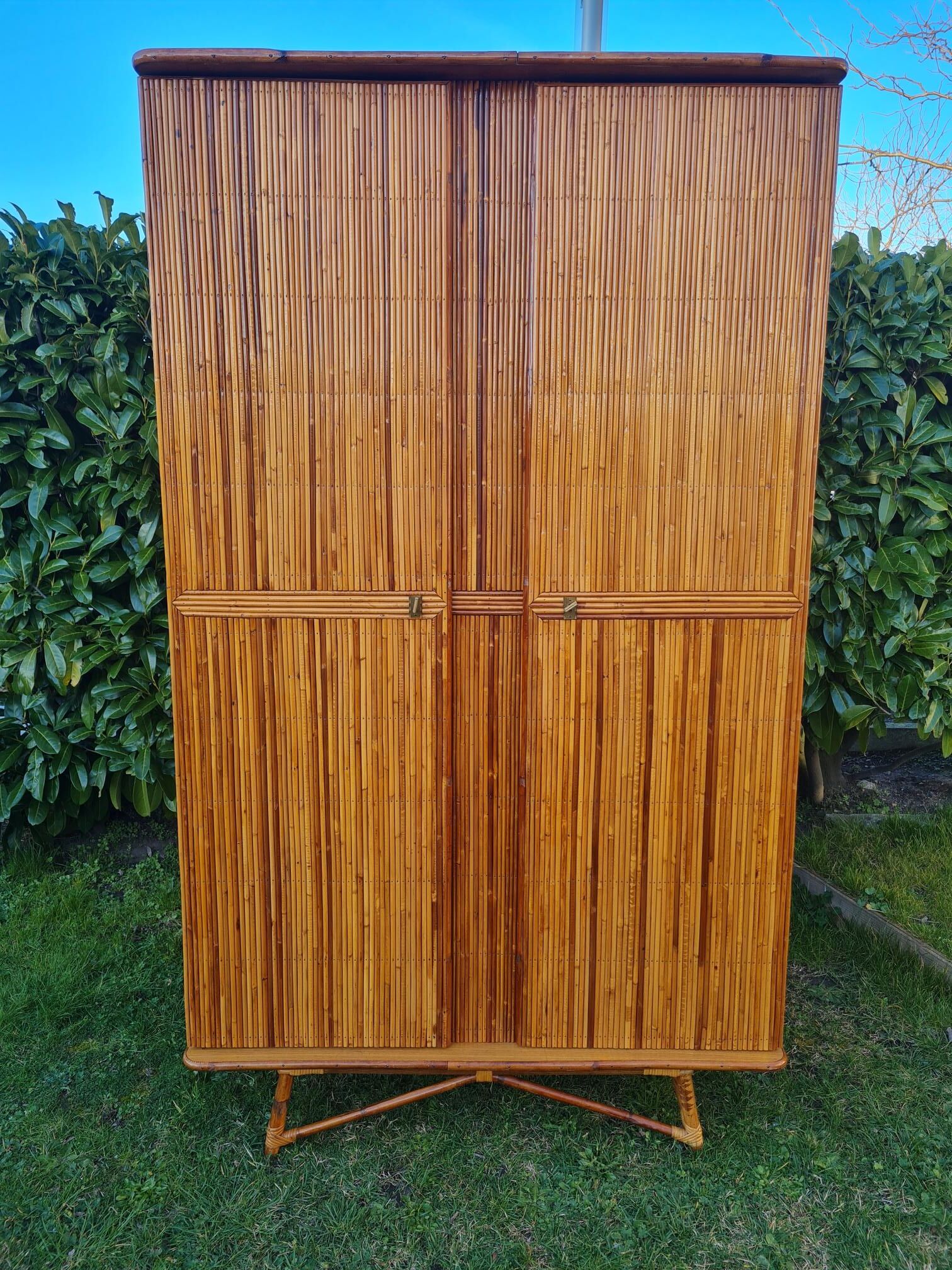 Rattan marquetry cabinet