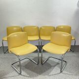 Vintage Chairs in Chrome Plated Steel, 1970s, Set of 6