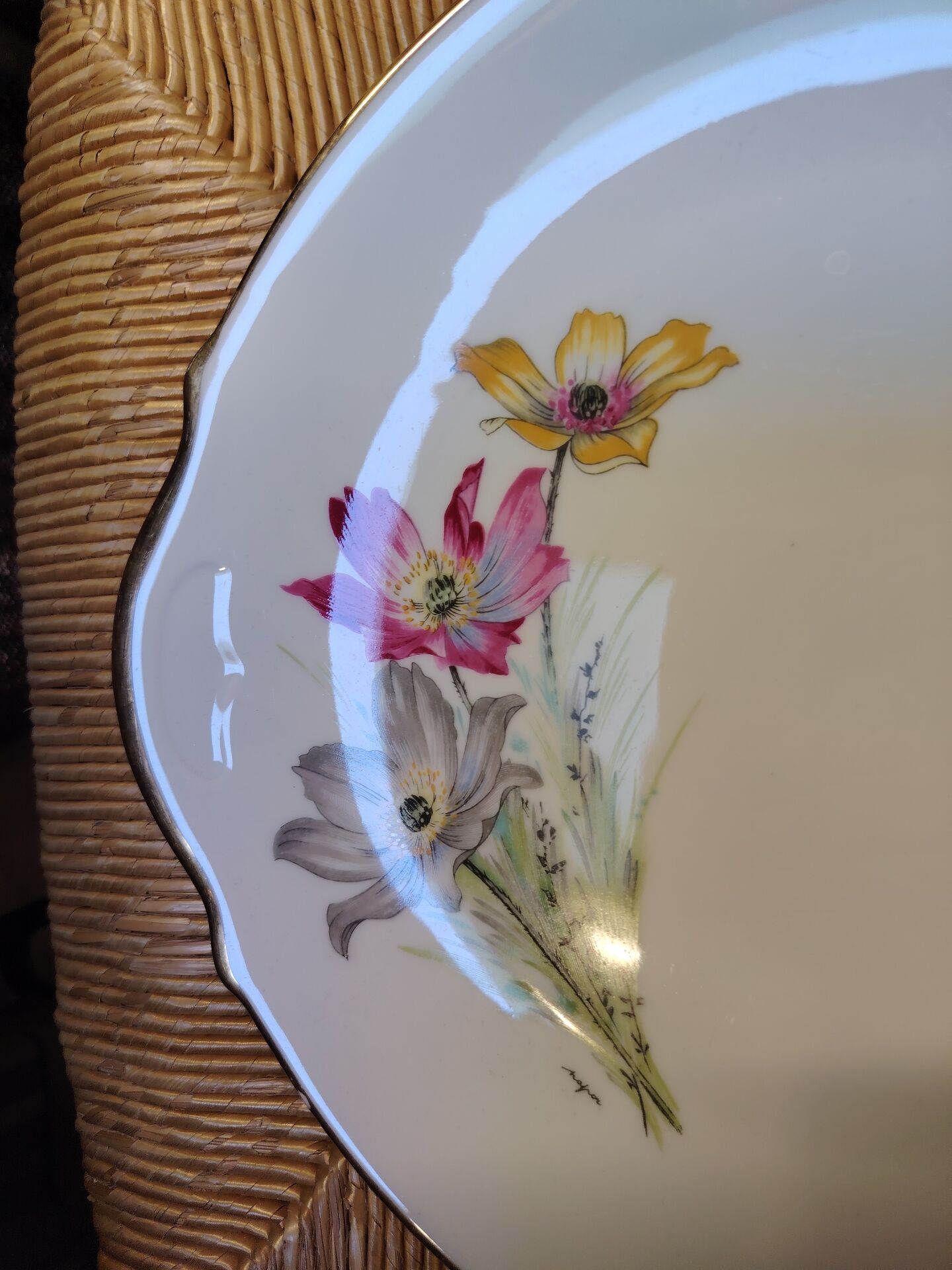 CCP Paris luxury porcelain round cake plate with handles 27cm
