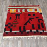 Handmade colorful wool Berber rug 200cmx200cm