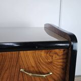 1950s six-drawer chest of drawers with glass top