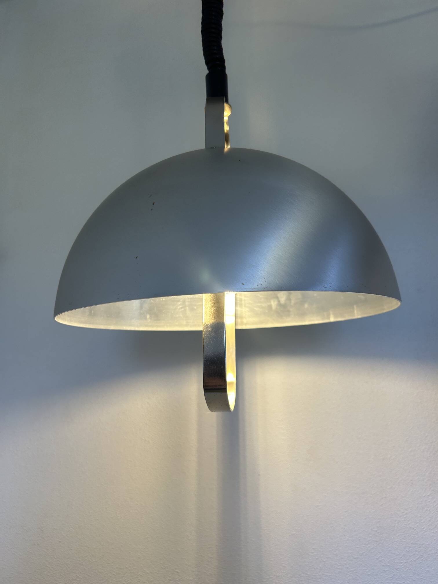 brushed metal chandelier up and down 1970