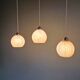 Art Deco pendant/lamp in pink speckled glass (2 available)