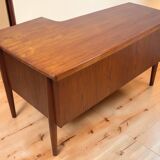 Scandinavian "boomerang" free-form desk in teak - 1960s
