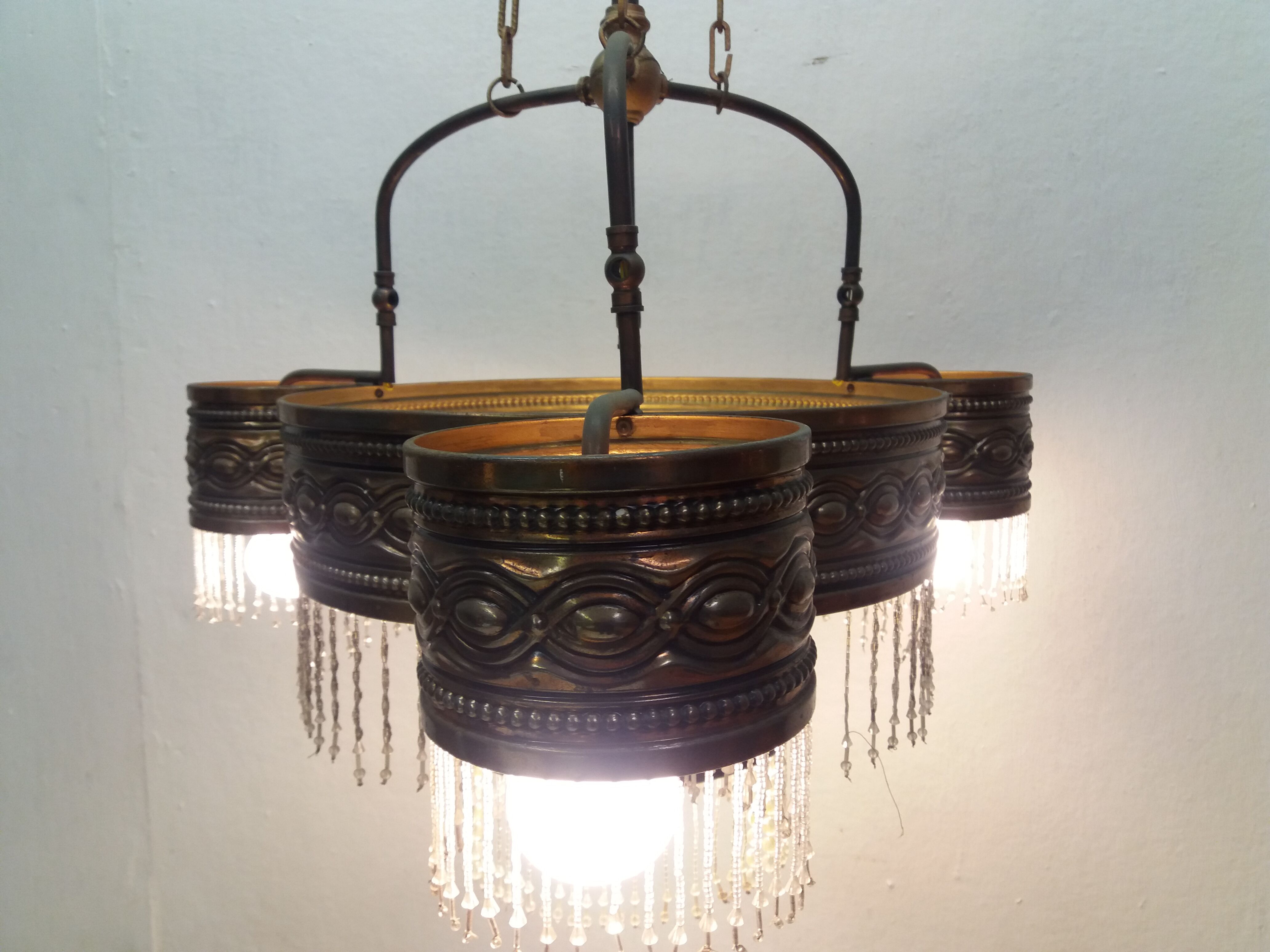 1900 art nouveau chandelier, czechoslovakia