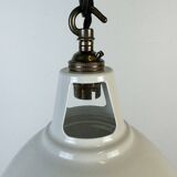 Vintage Industrial Beige Painted Pendant Lamp