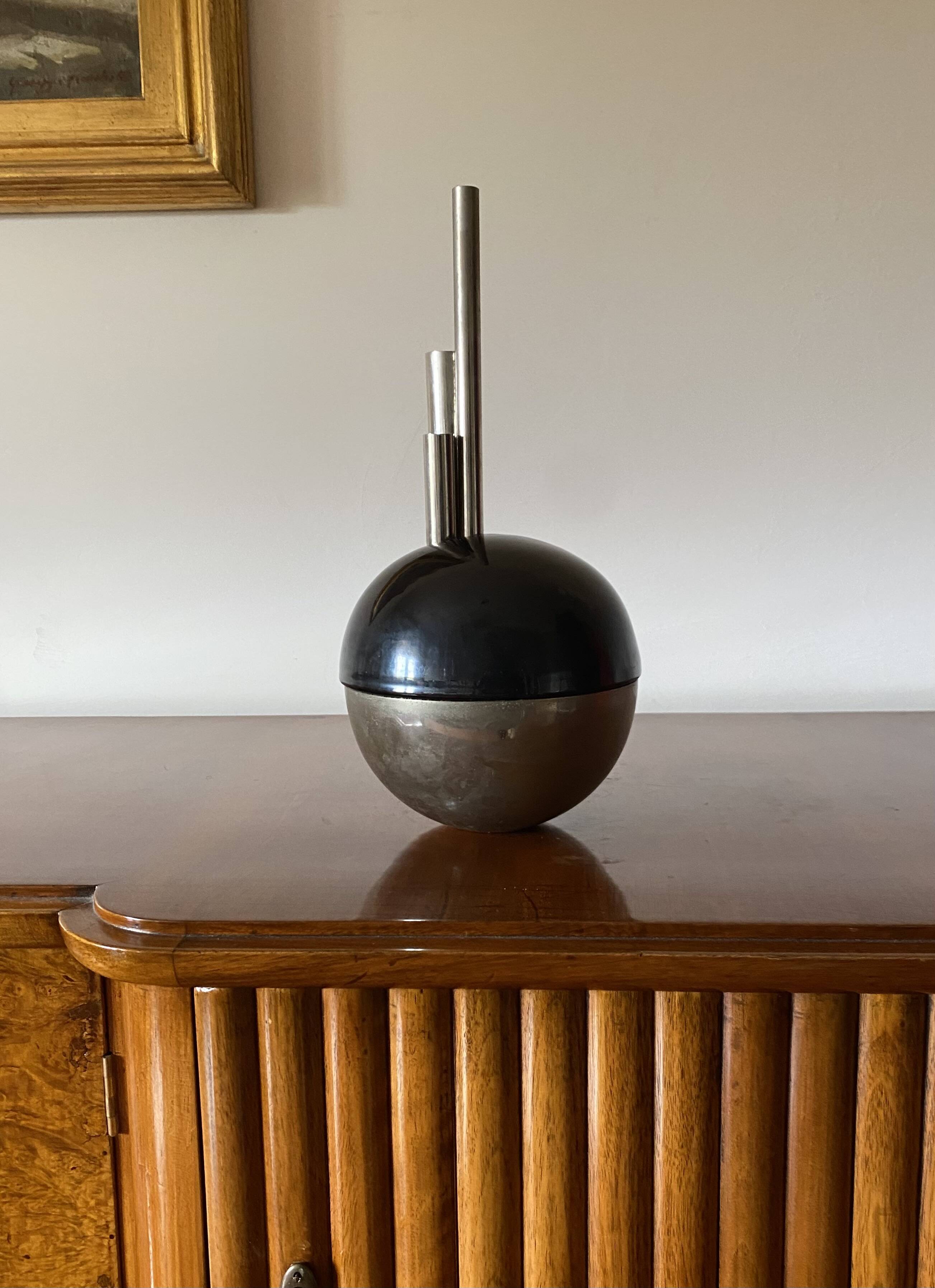 Mario Bertozzi, ceramic spherical vase, Marber Italy, 1970s