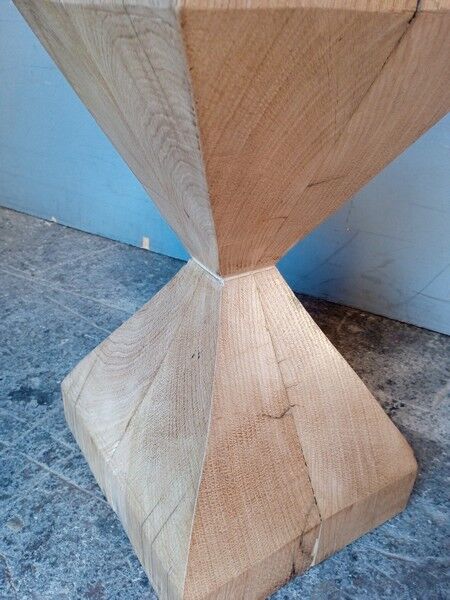 Vintage solid chene diabolo stool