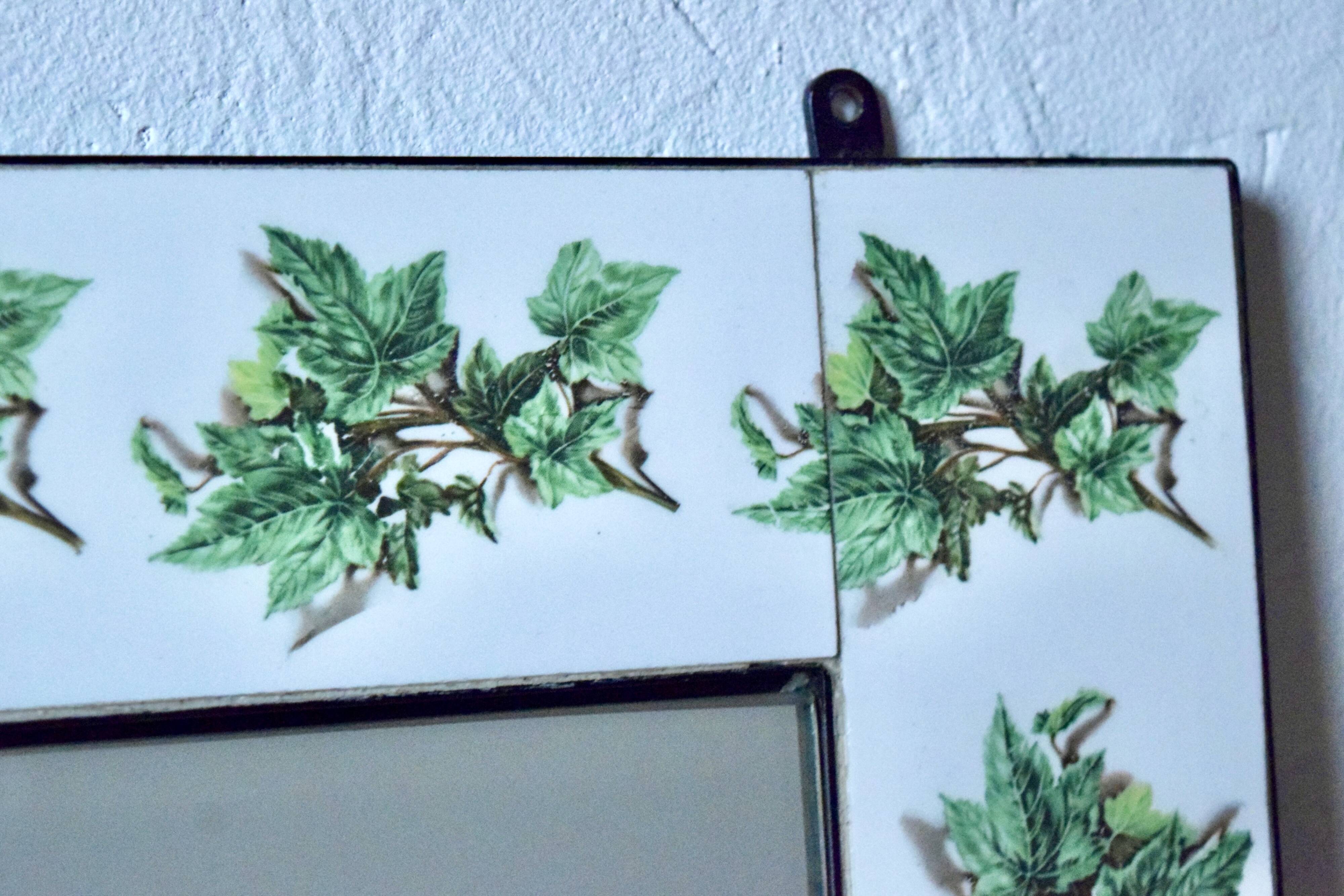 Vintage ceramic wall mirror