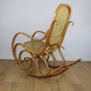 Rocking chair on runners, light beech wood, 1970s - very good condition